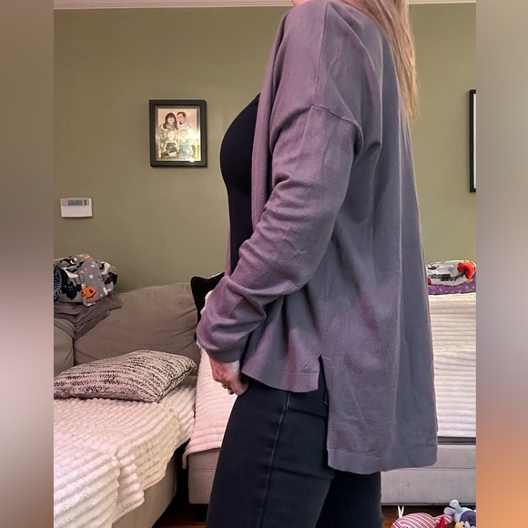 Armani Exchange Sweaters - Armani Exchange Vintage High Low Grey Cardigan button Top size XL Women’s